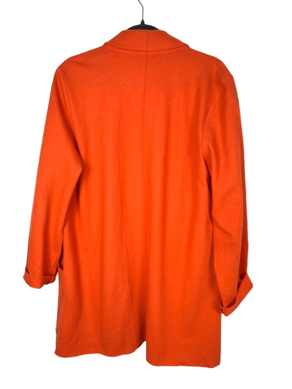 Eileen Fisher Open-Front Burnt Orange Boiled Wool Cardigan Size M - Picture 6 of 9